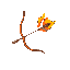 bow and flaming arrow
