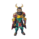 heroic man, colorfull armor