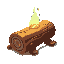 a log infused with magic, no background