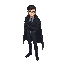 man in black suit and cape blue eyes