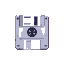 a pixel art icon of a floppy disk in the style of amiga workbench 1.3 icons