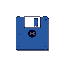 a pixel art icon of a floppy disk in the style of amiga workbench 1.3 icons