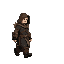 roblox character with a hood and tattered clothing, walking along a desolate landscape as a lone warrior