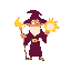 wizard shooting a fireball from his staff