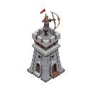 tower defense, archer tower with the archer on top having 3d look 