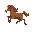 a side view of a running horse
