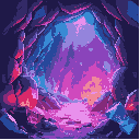 a glittering cave made of jewels