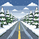 snowy road