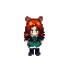 cat girl, red hair, light skin, fantasy