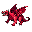 red dragon, 4 legs, boss monster