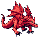 red dragon, 4 legs, boss monster