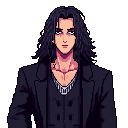 fantasy character based alucard from castlevania: symphony of the night. with black clothes
