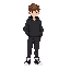 a boys wear black hoodie and black pants