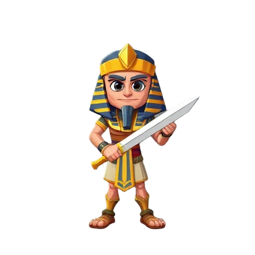 egyptian pharaoh warrior holding a sword