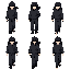 gere uma animação de caminhada completa com 8 frames, mostrando o personagem andando naturalmente. mantenha proporções, roupas, rosto e cabelo consistentes em todos os quadros.o cabelo liso deve balançar levemente durante a caminhada e as roupas devem apr