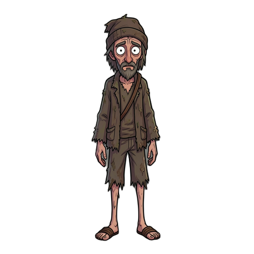 a thin, poor beggar