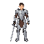 crie um personagem na mesma camera da imagem do estilo, só que com uma armadura prata, e segurando uma espada