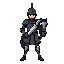 fai un cavaliere nero in pixel