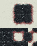 make a 1bit style fantasy tileset in black and white