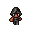 create a character for my fantasy topdown video game, the character is a warrior dressed in black leather armor and wears a hood that darkens his face