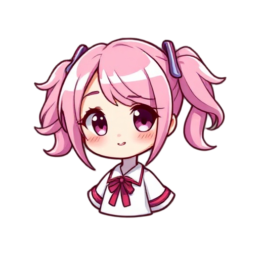 idol girl, pink hair, twin tail hair.