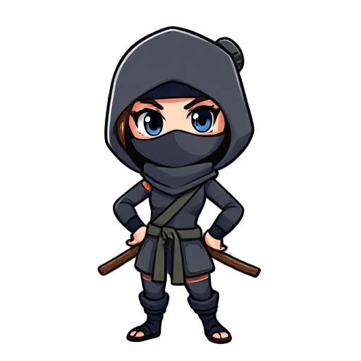 ninja girl in leotard