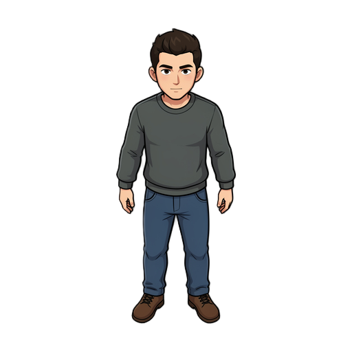 character, idle front, base, male