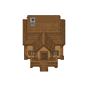 wood house . no outline. flat color