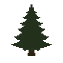 fir tree. dark . no outline. flat color no shading 