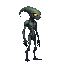 realistic alien evil, side view right. no outline 