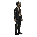 zombie ,lawsuit clothing.look realistic .looking right 100% profil camera view. no outline 