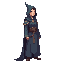 a realistic epic mage . side view . no outline