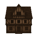 house like snk , dark brown ( front view , no outline)