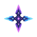 futuristic shuriken, add random color, front view. no outline 