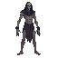a realistic undead, egyptian. side view . no outline