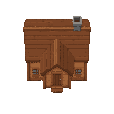 wood house . no outline. flat color