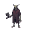 a realistic undead,with hammer. side view . no outline