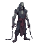 a realistic undead,with chain. side view . no outline