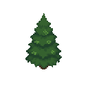 fir tree like in snk few leaves . no outline. flat color 