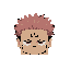 sukuna from jjk head ( square form )only head without body, no body