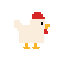 profil side view right. chicken square form. no outline no shading 