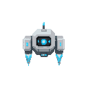 flying bot , front view. no outline 