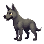 a realistic zombie monster dog . side view . no outline