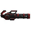 futuristic minigun, black red , profil view 