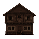 house like snk , dark brown ( front view , no outline)
