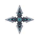 futuristic shuriken, front view. no outline 