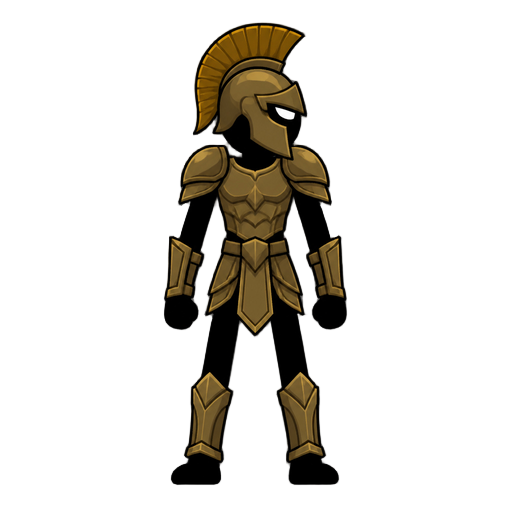 profil view right , a stickman titan with armor( stick war legacy style )