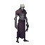 a realistic undead,with chain. side view . no outline