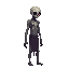 a realistic undead, side view . no outline