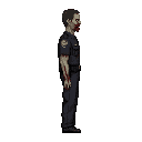 zombie anomaly ,cop clothing .look realistic .looking right 100% profil camera view. no outline 